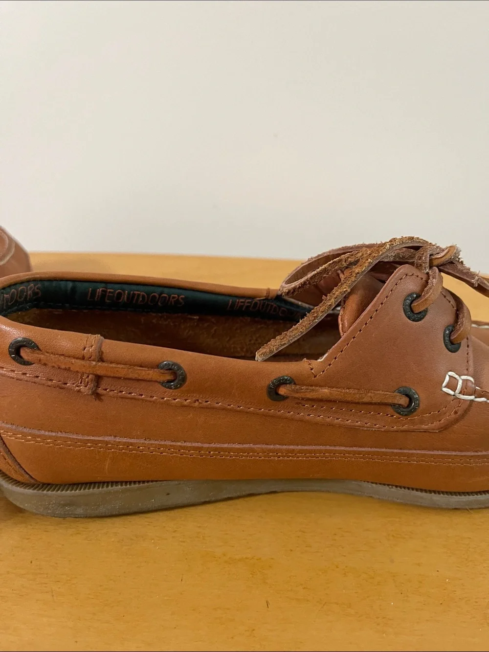Men's Lifeoutdoors Brown Leather Deck Shoes